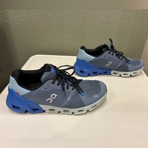 On Cloud Cloudflyer 4 Shoes Mens Size 12 Metal Lapis Blue Sneakers Running